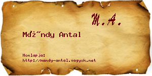 Mándy Antal névjegykártya